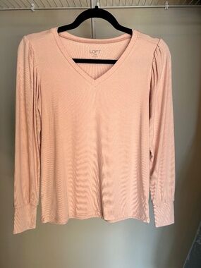 NWT Loft Outlet Long Sleeve Pink Shirt